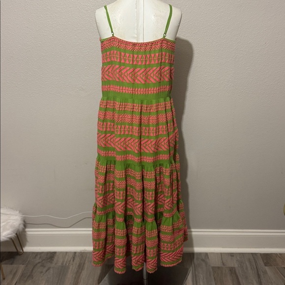 Devotion TWINS Arsida Embroidered Pink and Green Maxi Dress - Picture 6 of 8